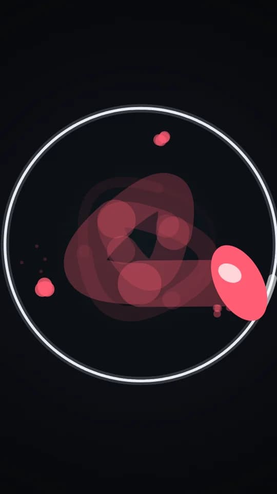 Climax frame of the Ball bouncing in a circle scene, drawn by the engine