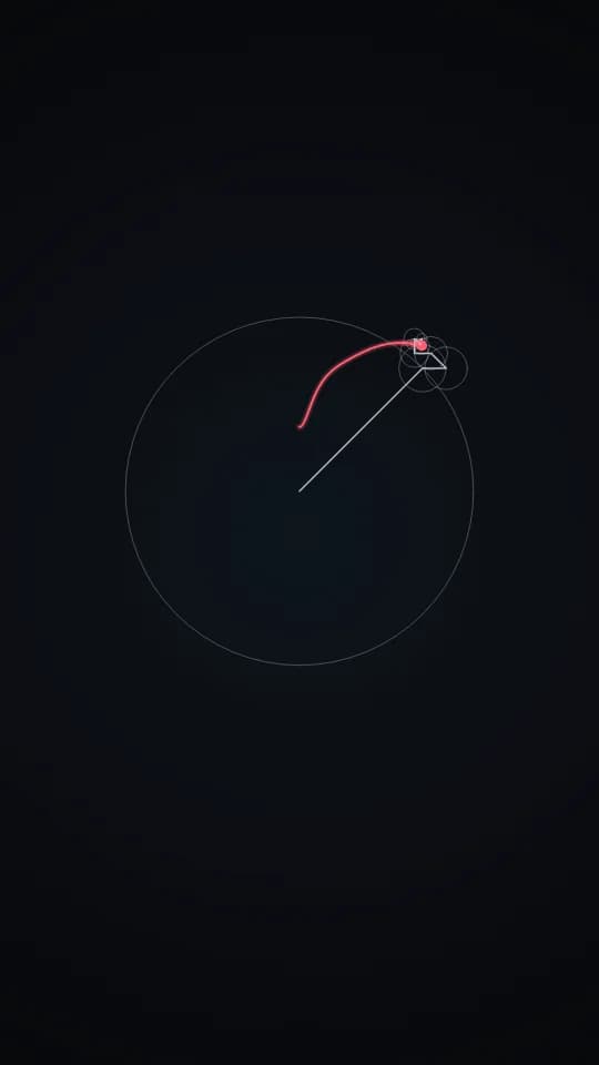 Climax frame of the Fourier drawing scene, drawn by the engine